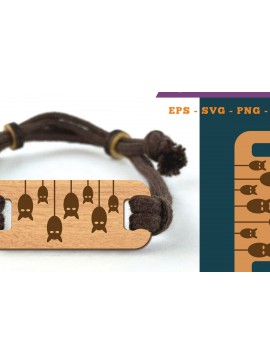 Σετ των 3 Intra απο ξύλο plywood 3mm-4mm πάχος - Βραχιόλι Halloween Bat Cut Laser  Δίασταση 4x4 cm INTRAFABR-110076155