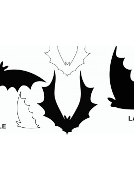 Σετ των 2 Intra απο ξύλο plywood 3mm-4mm πάχος - Πακέτο Halloween Bat  |  Δίασταση 15x15 cm INTRAFABR-34292261
