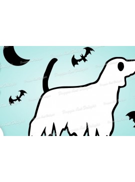 Σετ των 2 Intra απο ξύλο plywood 3mm-4mm πάχος - Halloween Beagle Ghost Dog  Png Dxf Δίασταση 15x15 cm INTRAFABR-78131741