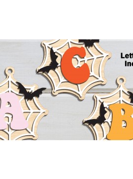 Σετ των 2 Intra απο ξύλο plywood 3mm-4mm πάχος -  ετικετών Halloween Boo Basket  Δίασταση 15x15 cm INTRAFABR-101834049