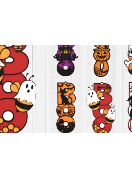 Σετ των 2 Intra απο ξύλο plywood 3mm-4mm πάχος - Πακέτο 3D  για Halloween BOO Sign Δίασταση 15x15 cm INTRAFABR-104288223