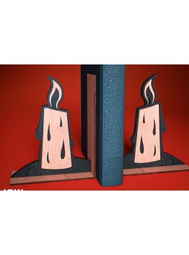 Σετ των 2 Intra απο ξύλο plywood 3mm-4mm πάχος - Halloween Bookend Laser Cut  Δίασταση 15x15 cm INTRAFABR-75892266