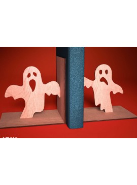 Σετ των 2 Intra απο ξύλο plywood 3mm-4mm πάχος - Halloween Bookend Laser Cut  | Στοιχειωμένος Δίασταση 15x15 cm INTRAFABR-73287511