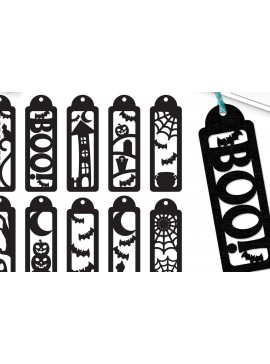 Σετ των 2 Intra απο ξύλο plywood 3mm-4mm πάχος - Halloween Bookmark Lasercut  Δίασταση 15x15 cm INTRAFABR-104774810