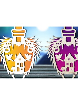 Σετ των 2 Intra απο ξύλο plywood 3mm-4mm πάχος - Halloween Bottle Laser Cut  Δίασταση 15x15 cm INTRAFABR-105709816