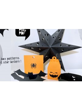Σετ των 2 Intra απο ξύλο plywood 3mm-4mm πάχος - Πακέτο Halloween Box με Bonus Star Δίασταση 20x20 cm INTRAFABR-39975176