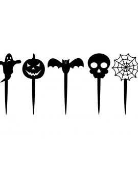 Σετ των 2 Intra απο ξύλο plywood 3mm-4mm πάχος - Halloween Cake Topper .  Δίασταση 15x15 cm INTRAFABR-36131385