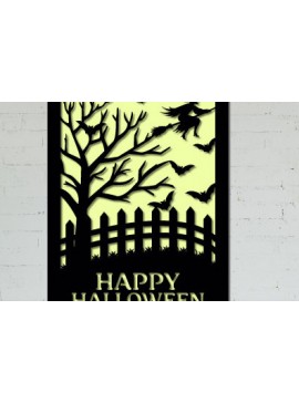 Σετ των 2 Intra απο ξύλο plywood 3mm-4mm πάχος - Αποκριάτικη κάρτα κοπής με λέιζερ Δίασταση 15x15 cm INTRAFABR-79266663