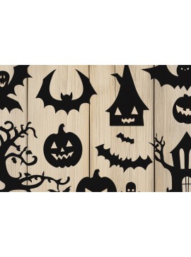 Σετ των 2 Intra απο ξύλο plywood 3mm-4mm πάχος - Αποκοπή υ  Clipart Halloween Δίασταση 15x15 cm INTRAFABR-104216188