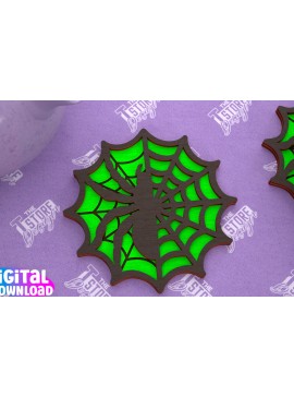 Σετ των 2 Intra απο ξύλο plywood 3mm-4mm πάχος - Σουβέρ αποκριών | Halloween Party |CNC Δίασταση 15x15 cm INTRAFABR-102479603