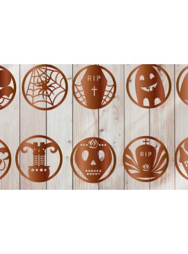 Σετ των 2 Intra απο ξύλο plywood 3mm-4mm πάχος - Πακέτο αποκριάτικων σουβέρ. Διακοσμητικός Δίασταση 15x15 cm INTRAFABR-17443261