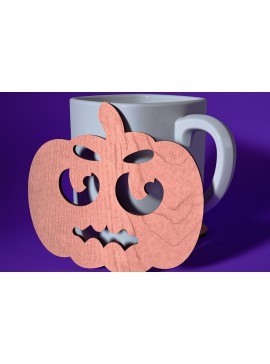 Σετ των 2 Intra απο ξύλο plywood 3mm-4mm πάχος - Σουβέρ Halloween Cut Laser  | Λέιζερ Δίασταση 15x15 cm INTRAFABR-72759826