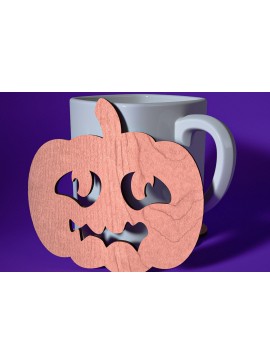 Σετ των 2 Intra απο ξύλο plywood 3mm-4mm πάχος - Σουβέρ Halloween Cut Laser  | Λέιζερ Δίασταση 15x15 cm INTRAFABR-72759891