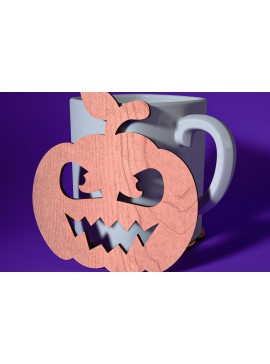 Σετ των 2 Intra απο ξύλο plywood 3mm-4mm πάχος - Σουβέρ Halloween Cut Laser  | Λέιζερ Δίασταση 15x15 cm INTRAFABR-72759986