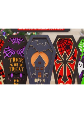 Intra απο ξύλο plywood 3mm-4mm πάχος - Halloween Coffin 3D  || ΔΕΜΑ || Δίασταση 40x50 cm INTRAFABR-77325123