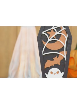 Σετ των 2 Intra απο ξύλο plywood 3mm-4mm πάχος -  πολλαπλών επιπέδων 3D  Halloween Coffin Δίασταση 20x25 cm INTRAFABR-104126328