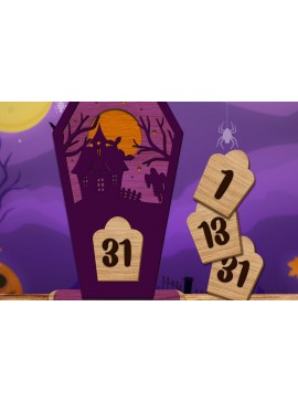 Σετ των 2 Intra απο ξύλο plywood 3mm-4mm πάχος - Ημερολόγιο αντίστροφης μέτρησης για το Halloween Coffin Δίασταση 15x15 cm INTRAFABR-104188624