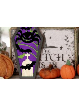 Σετ των 2 Intra απο ξύλο plywood 3mm-4mm πάχος - Πρότυπο διακοσμητικό κομμένο φέρετρο αποκριών Δίασταση 7x12 cm INTRAFABR-105397914