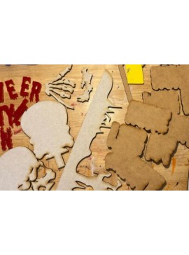 Σετ των 2 Intra απο ξύλο plywood 3mm-4mm πάχος - Στάση φέρετρων αποκριών Δίασταση 15x15 cm INTRAFABR-102832686