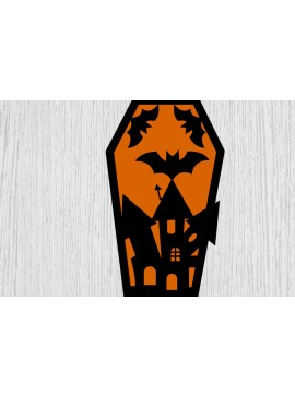 Intra απο ξύλο plywood 3mm-4mm πάχος - Halloween Coffins  Μεταλλική Τέχνη τοίχου Δίασταση 40x50 cm INTRAFABR-105154810
