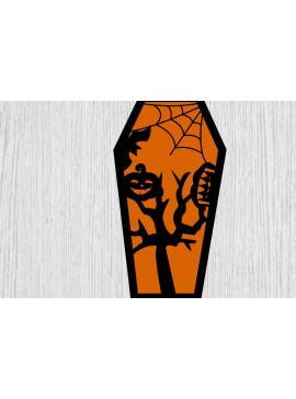 Intra απο ξύλο plywood 3mm-4mm πάχος - Halloween Coffins  Μεταλλική Τέχνη τοίχου Δίασταση 40x50 cm INTRAFABR-105154886