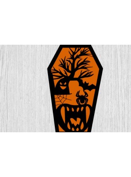Intra απο ξύλο plywood 3mm-4mm πάχος - Halloween Coffins  Μεταλλική Τέχνη τοίχου Δίασταση 40x50 cm INTRAFABR-105155041