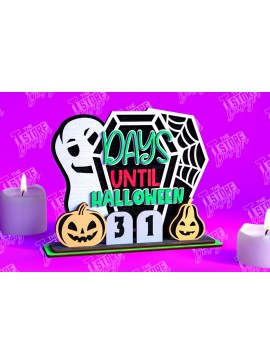 Σετ των 2 Intra απο ξύλο plywood 3mm-4mm πάχος - Πρότυπο ημερολογίου αντίστροφης μέτρησης αποκριών Δίασταση 15x15 cm INTRAFABR-103931701