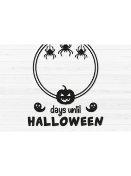 Σετ των 2 Intra απο ξύλο plywood 3mm-4mm πάχος - Σήμα  αντίστροφης μέτρησης για το Halloween Δίασταση 15x15 cm INTRAFABR-70488036