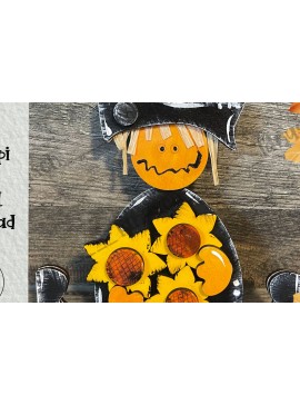 Σετ των 3 Intra απο ξύλο plywood 3mm-4mm πάχος - Halloween Cute Scarecrow Laser  Δίασταση 6x6 cm INTRAFABR-78190715
