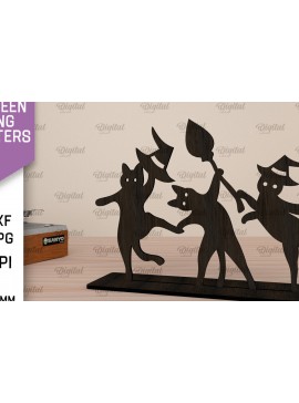 Σετ των 2 Intra απο ξύλο plywood 3mm-4mm πάχος - Χορευτικοί χαρακτήρες αποκριών με λέιζερ Δίασταση 15x15 cm INTRAFABR-105223427