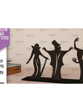 Σετ των 2 Intra απο ξύλο plywood 3mm-4mm πάχος - Χορευτικοί χαρακτήρες αποκριών με λέιζερ Δίασταση 15x15 cm INTRAFABR-105223526