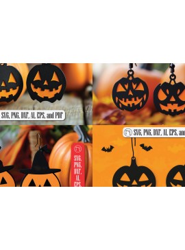 Σετ των 3 Intra απο ξύλο plywood 3mm-4mm πάχος - Πακέτο  για Halloween Dangle Earring Δίασταση 3x3 cm INTRAFABR-103346954