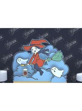 Σετ των 2 Intra απο ξύλο plywood 3mm-4mm πάχος - Διακόσμηση αποκριών | 3D σκηνή αποκριών Δίασταση 15x15 cm INTRAFABR-104059363