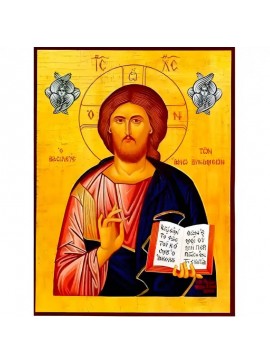 Σετ των 2 Εικόνα Ορθοδοξίας με περίγραμμα χρυσό σε ξύλο Φλαμουρίας  με  βάση Εικόνα Χριστός Ευλογών Χειροποίητη Ελληνορθόδοξη , Κρεμαστή πλάκα βυζαντινής τέχνης, χριστιανική τέχνη Διάσταση 10x7 cm (3,9 x 2,8 ίντσες) INTRAEK-670782