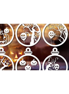 Σετ των 2 Intra απο ξύλο plywood 3mm-4mm πάχος - HALLOWEEN Διακόσμηση Laser Cut  Bundle == Δίασταση 15x15 cm INTRAFABR-76734717