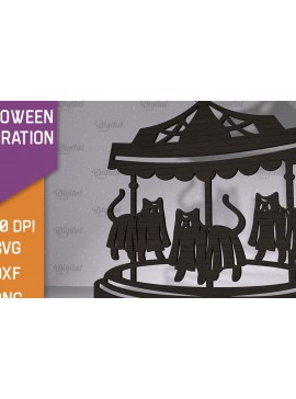 Σετ των 2 Intra απο ξύλο plywood 3mm-4mm πάχος - Σχέδιο κοπής λέιζερ διακόσμησης αποκριών Δίασταση 15x15 cm INTRAFABR-102832465