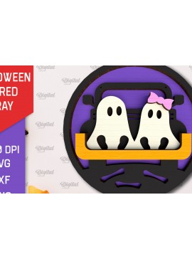 Σετ των 2 Intra απο ξύλο plywood 3mm-4mm πάχος - Σχέδιο κοπής λέιζερ διακόσμησης αποκριών Δίασταση 15x15 cm INTRAFABR-103784935