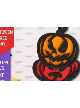 Σετ των 2 Intra απο ξύλο plywood 3mm-4mm πάχος - Σχέδιο κοπής λέιζερ διακόσμησης αποκριών Δίασταση 15x15 cm INTRAFABR-103784964