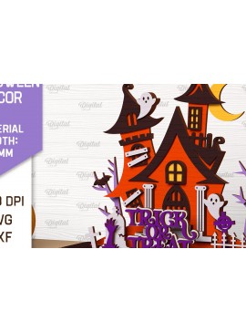 Σετ των 2 Intra απο ξύλο plywood 3mm-4mm πάχος - Σχέδιο κοπής λέιζερ διακόσμησης αποκριών Δίασταση 15x15 cm INTRAFABR-102529317