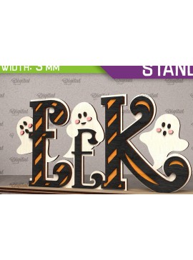 Σετ των 2 Intra απο ξύλο plywood 3mm-4mm πάχος - Σχέδιο κοπής λέιζερ διακόσμησης αποκριών Δίασταση 15x15 cm INTRAFABR-107363070