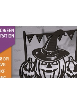 Σετ των 2 Intra απο ξύλο plywood 3mm-4mm πάχος - Σχέδιο κοπής λέιζερ διακόσμησης αποκριών Δίασταση 15x15 cm INTRAFABR-102832083