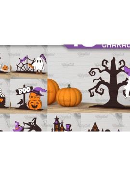 Σετ των 2 Intra απο ξύλο plywood 3mm-4mm πάχος - Δέσμη κοπής με λέιζερ αποκριάτικες διακοσμήσεις Δίασταση 15x15 cm INTRAFABR-103999377