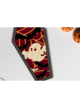 Σετ των 2 Intra απο ξύλο plywood 3mm-4mm πάχος - Διακοσμητικό φέρετρο αποκριών με φάντασμα Δίασταση 7x12 cm INTRAFABR-105775634