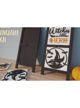 Σετ των 2 Intra απο ξύλο plywood 3mm-4mm πάχος - Αποκριάτικο σχέδιο κοπής με λέιζερ Δίασταση 15x15 cm INTRAFABR-80361715