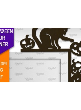 Σετ των 2 Intra απο ξύλο plywood 3mm-4mm πάχος - Σχέδιο κοπής με λέιζερ γωνία πόρτας αποκριών Δίασταση 15x15 cm INTRAFABR-104181339