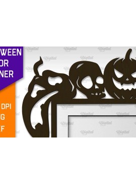 Σετ των 3 Intra απο ξύλο plywood 3mm-4mm πάχος - Σχέδιο κοπής με λέιζερ γωνία πόρτας αποκριών Δίασταση 15x15 cm INTRAFABR-104181358