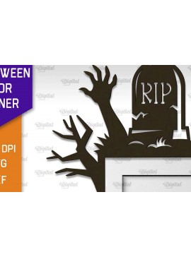 Σετ των 2 Intra απο ξύλο plywood 3mm-4mm πάχος - Σχέδιο κοπής με λέιζερ γωνία πόρτας αποκριών Δίασταση 15x15 cm INTRAFABR-104181382