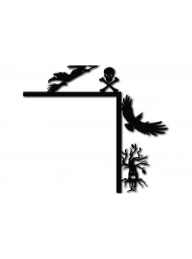 Σετ των 2 Intra απο ξύλο plywood 3mm-4mm πάχος - Σχέδιο κοπής με λέιζερ γωνία πόρτας αποκριών Δίασταση 15x15 cm INTRAFABR-125181796