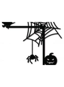 Σετ των 2 Intra απο ξύλο plywood 3mm-4mm πάχος - Σχέδιο κοπής με λέιζερ γωνία πόρτας Halloween 3 Δίασταση 15x15 cm INTRAFABR-125181442