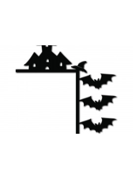 Σετ των 2 Intra απο ξύλο plywood 3mm-4mm πάχος - Σχέδιο κοπής με λέιζερ γωνία πόρτας Halloween 4 Δίασταση 15x15 cm INTRAFABR-125181476